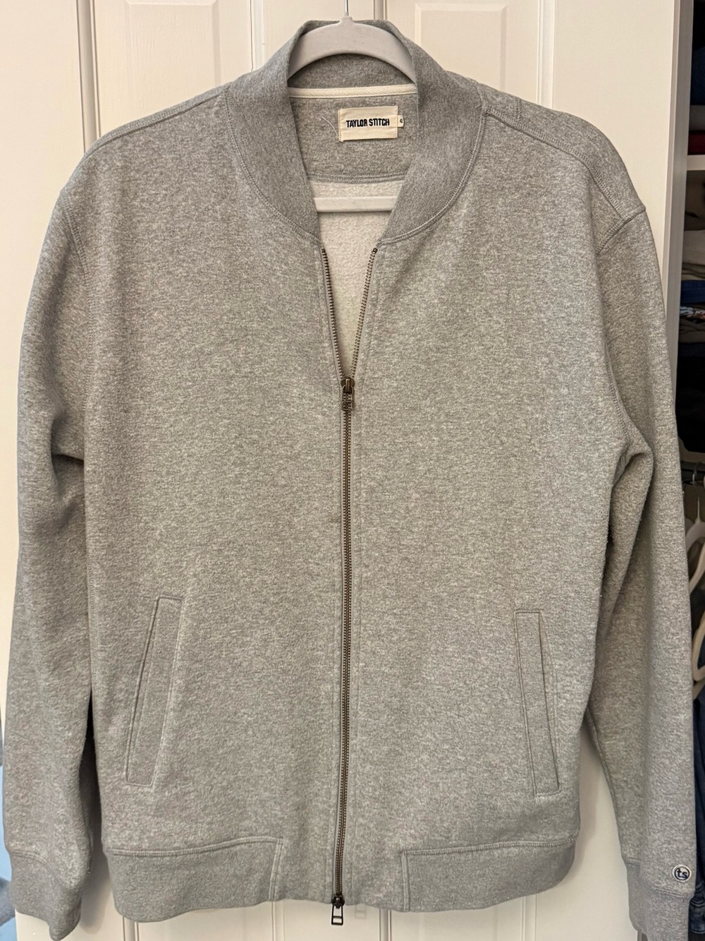Taylor Stitch Light Gray Zip-Front Bomber